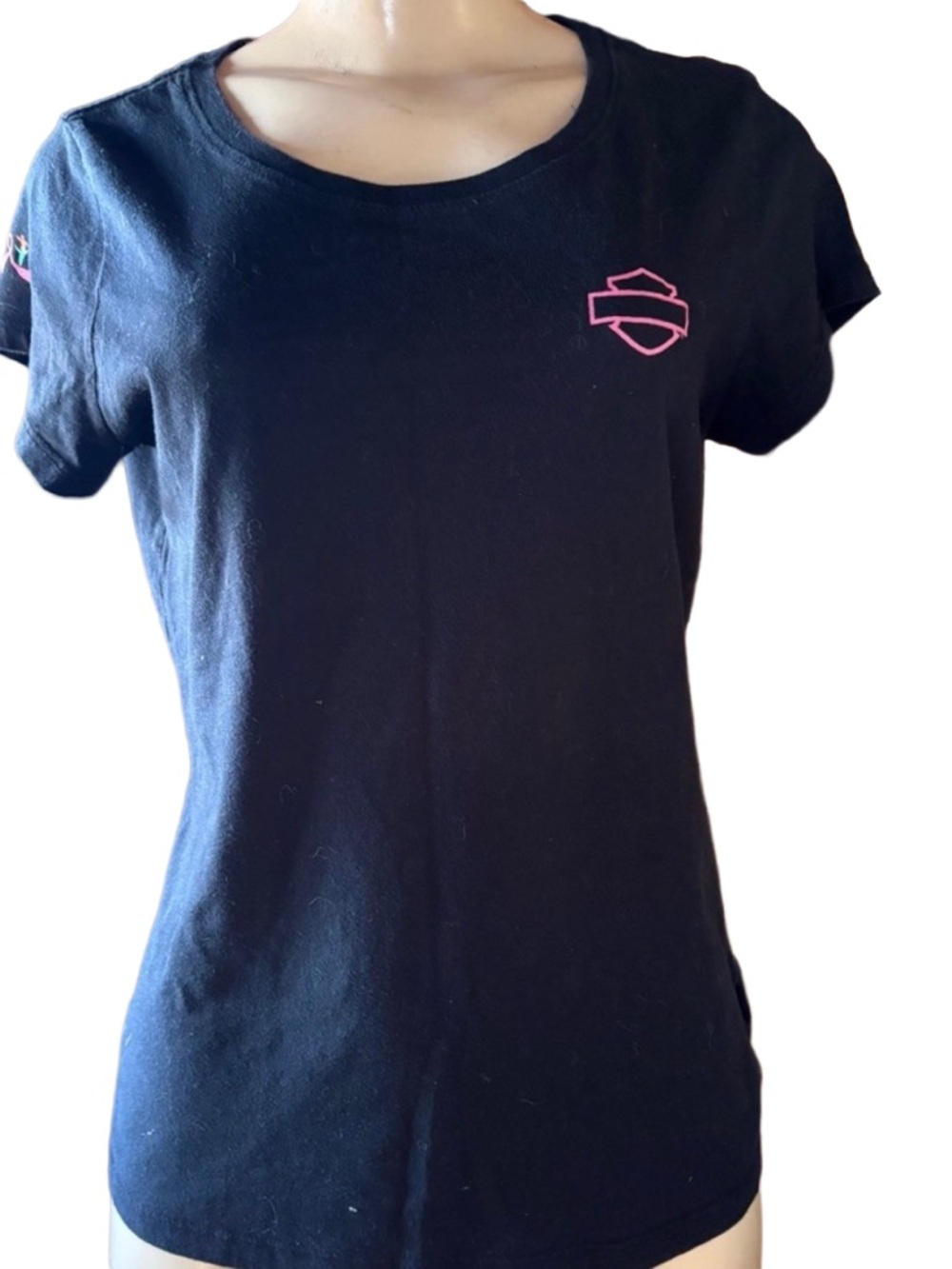 Harley-Davidson Black Tee with Pink Emblem